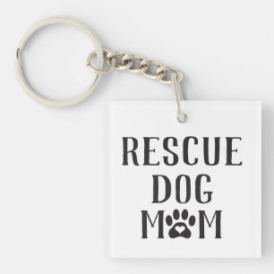 Llavero Rescue Dog Mom Heart Paw Print