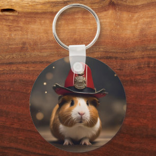 Llavero **"Rescue Ready: Cerdo de Guinea en Gorra de un bo