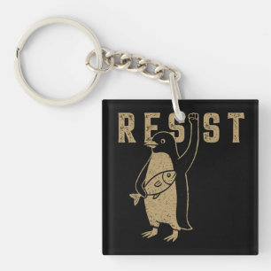 Llavero Resista del activismo pingüino diseño gráfico vint