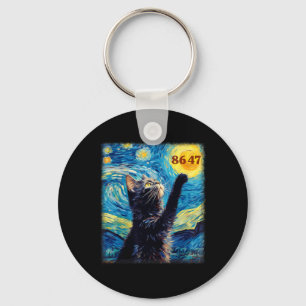 Llavero Resiste a Trump 8647 Van Gogh Noche estrellada Gat
