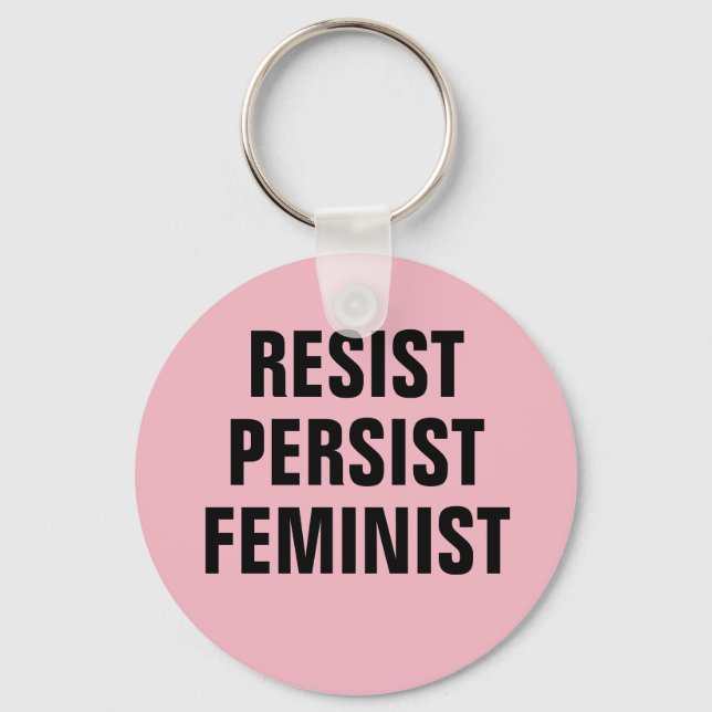 Llavero Resistir a la resistencia feminista mujeres rosada (Anverso)