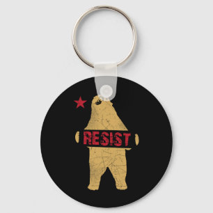 Llavero Resistir la camiseta de oso de California