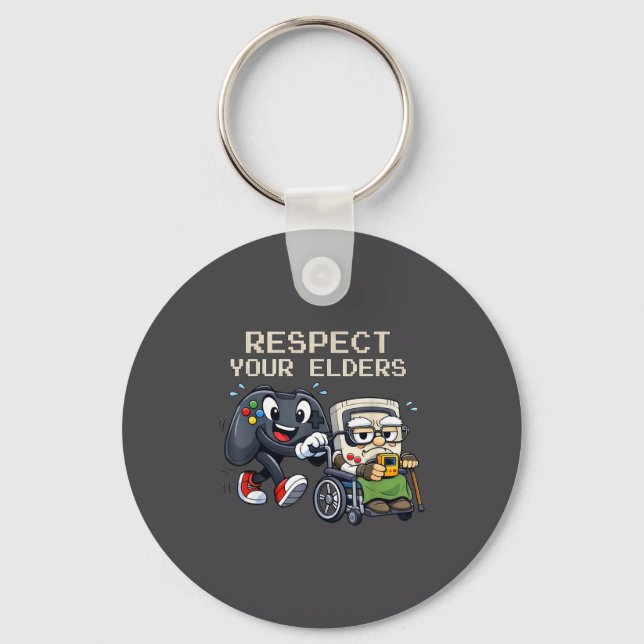 Llavero Respect Your Elders Gaming Control Retro Funny Gam (Anverso)