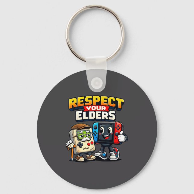 Llavero Respect Your Elders Retro Gaming Funny Gamer Contr (Anverso)