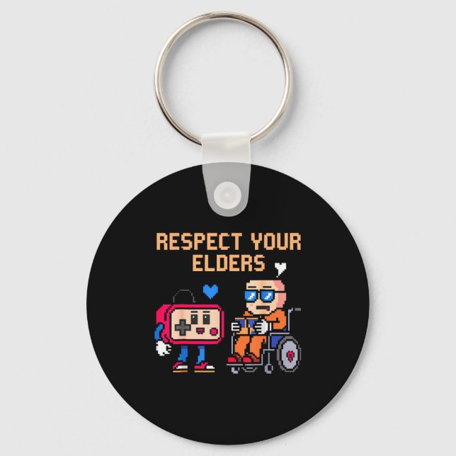 Llavero Respect Your Elders Retro Gaming Funny Gamer Contr (Anverso)