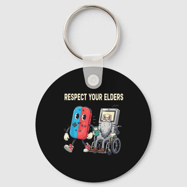 Llavero Respect Your Elders Retro Gaming Funny Gamer Contr (Anverso)