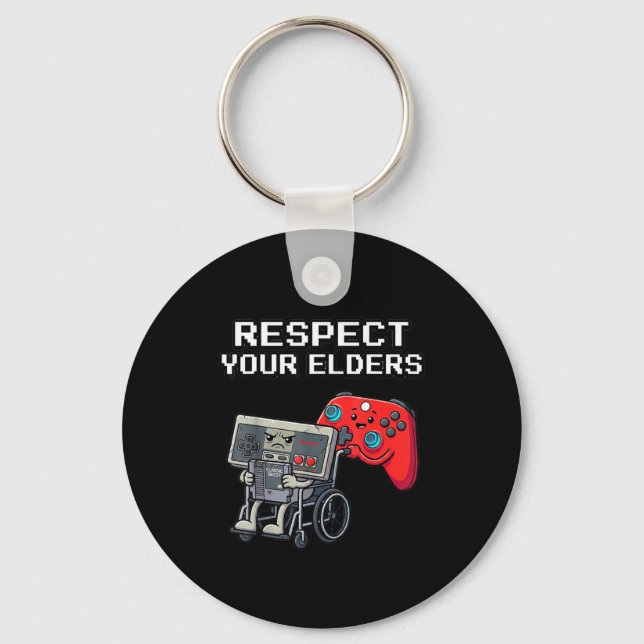 Llavero Respect Your Elders Retro Gaming Funny Gamer Contr (Anverso)