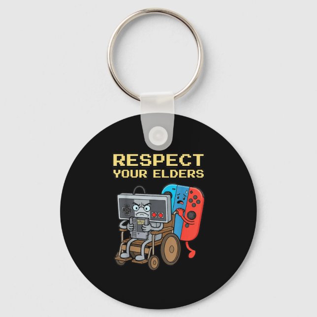 Llavero Respect Your Elders Retro Gaming Funny Gamer Contr (Anverso)