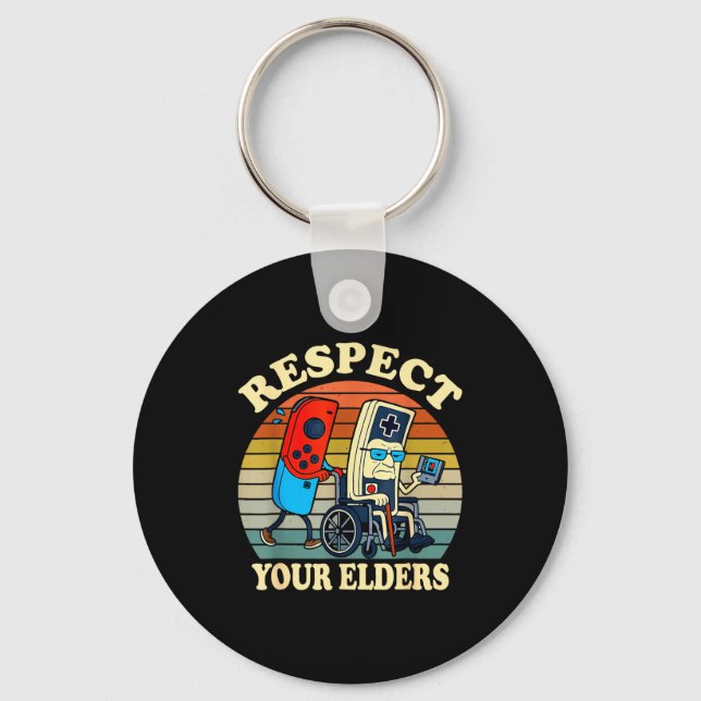 Llavero Respect Your Elders Retro Gaming Funny Gamer Contr (Anverso)