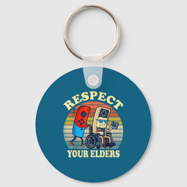 Llavero Respect Your Elders Retro Gaming Funny Gamer Contr (Anverso)
