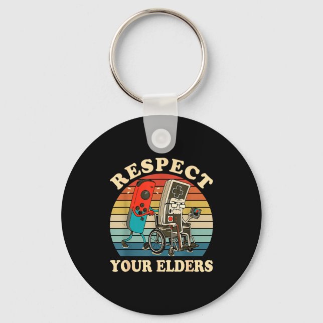 Llavero Respect Your Elders Retro Gaming Funny Gamer Contr (Anverso)