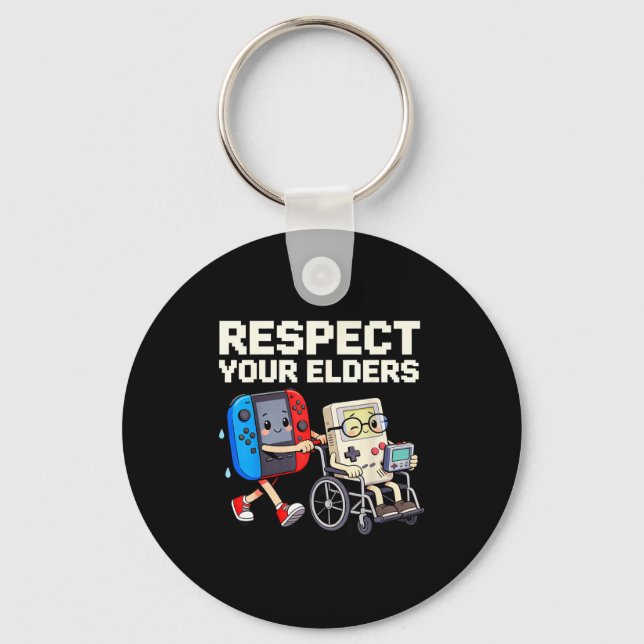 Llavero Respect Your Elders Retro Gaming Funny Gamer Contr (Anverso)