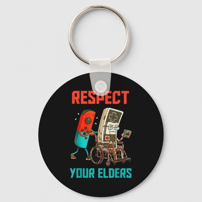Llavero Respect Your Elders Retro Gaming Video Gamer 80s B (Anverso)