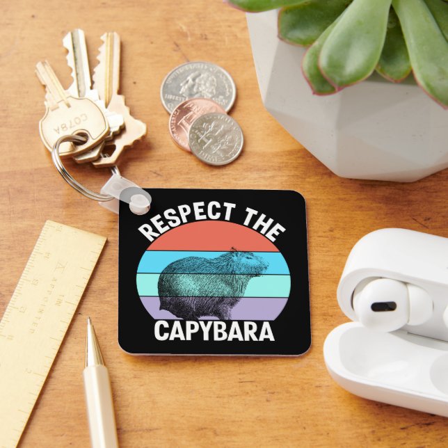 Llavero Respetar La Capybara Amante De Capybara Divertido (Escritorio )