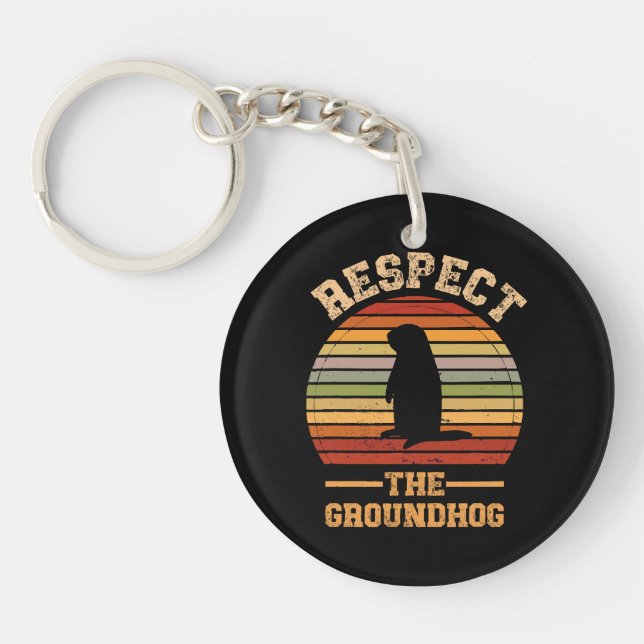 Llavero Respeto a la festividad de Groundhog (Frente)