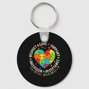 Llavero Respeto Amor Apoyo Aceptación Inclusión Autismo A