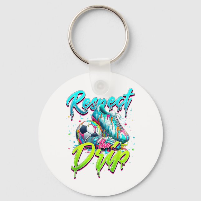 Llavero Respeto El Drip Fútbol Helado Drip Drip Con Drogk (Anverso)