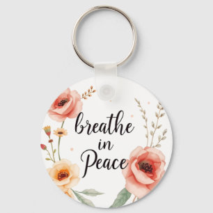 Llavero Respirar en paz - Boho Floral Inspirador