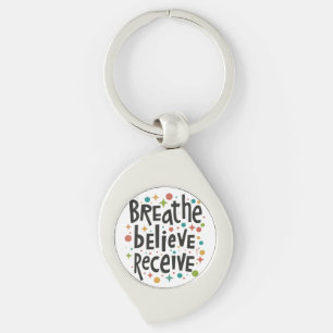 Llavero Respire, Cree, Reciba Swirl Keychain