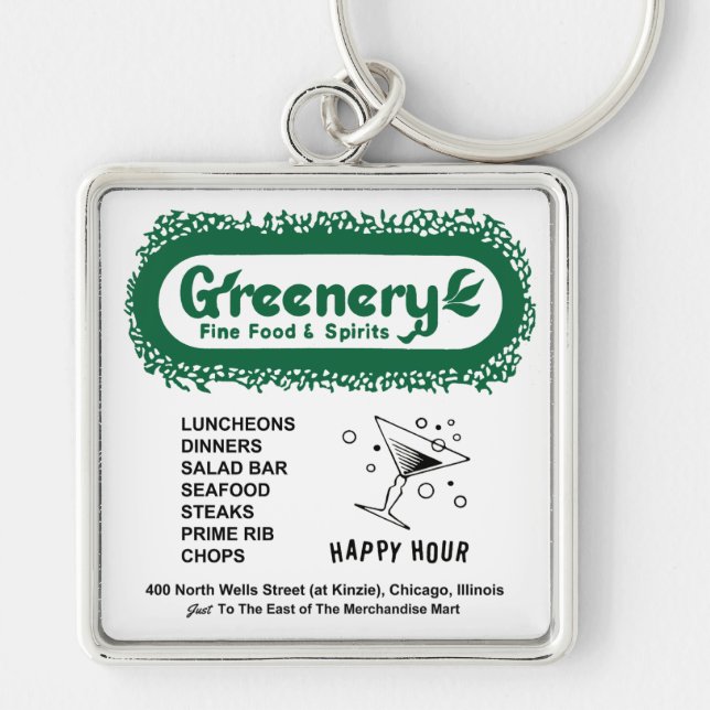 Llavero Restaurante Greenery, Chicago, IL (Frente)