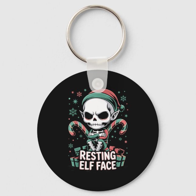 Llavero Resting Elf Face Funny Christmas Cute Creepy Women (Anverso)