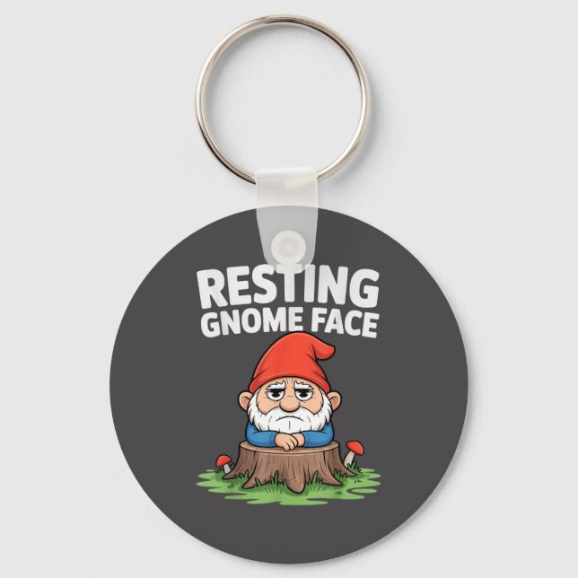 Llavero Resting Gnome Face Cute Funny Christmas Kawaii Car (Anverso)
