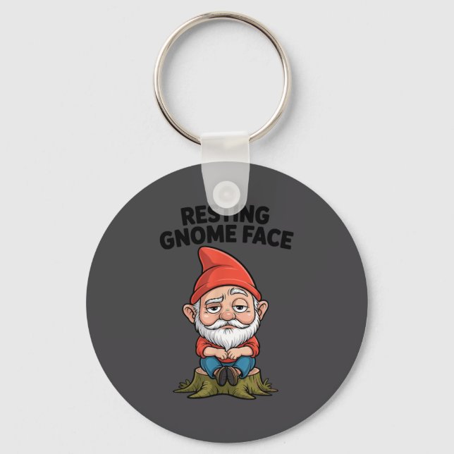 Llavero Resting Gnome Face Cute Funny Christmas Kawaii Car (Anverso)