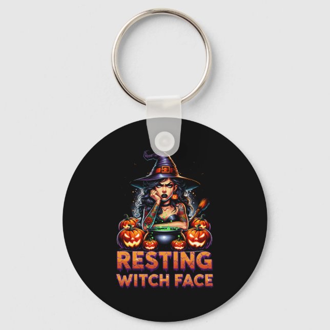 Llavero Resting Witch Face Funny Sarcastic Halloween Rude  (Anverso)