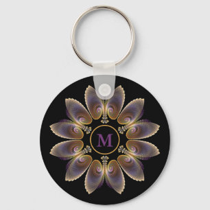 Llavero Resumen Angel Wings Mandala Fractal Monograma