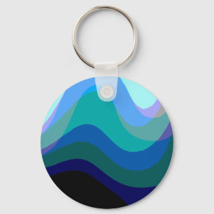 Llavero Resumen Azul 303 - Arte Groovy Flower