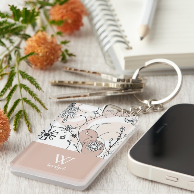 Llavero Resumen cálido Estilo Minimalista Boho (Frente Derecha)