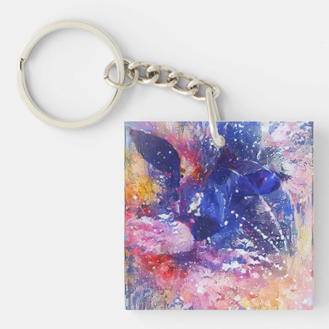 Llavero Resumen Cósmico de Dreamscape Cat (Frente)