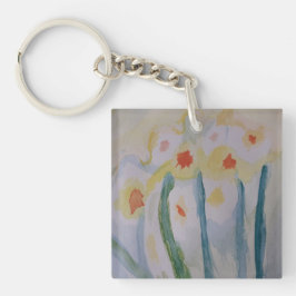 Llavero Resumen Daffodils Anillo de claves acrílicas