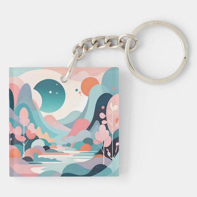 Llavero Resumen de arte paisajístico (Atrás)