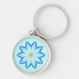 Llavero Resumen de cadenas de pintura Blue Lotus Flower Pa