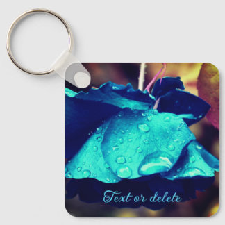 Llavero Resumen de flor de Rosa azul personalizado