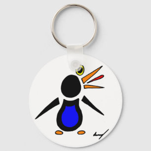 Llavero Resumen de la cadena de claves redonda de pingüino