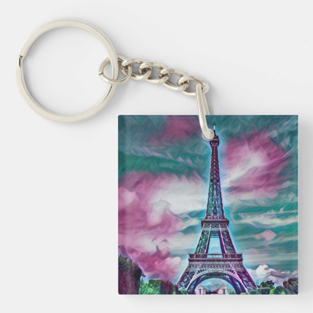 Llavero Resumen de la Torre Eiffel (Frente)