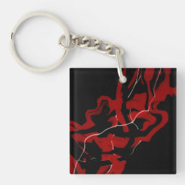 Llavero Resumen de pintura roja negra blanca aguijonada ar