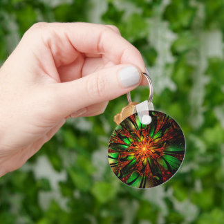 Llavero Resumen del diseño de flor fractal.