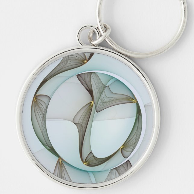 Llavero Resumen Elegancia dorada turquesa moderna (Frente)