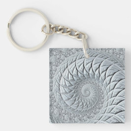 Llavero Resumen Espiral gris claro Fractal