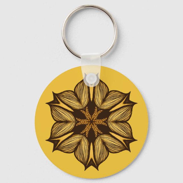 Llavero Resumen Flor amarilla (Anverso)
