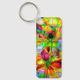 Llavero Resumen Flores psicodélicas