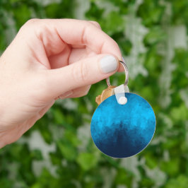 Llavero Resumen Fondo azul cristalizado