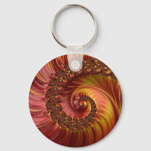 Llavero Resumen Fractal de espiral roja feroz