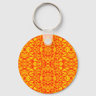 Llavero Resumen Fractal En Rojo Y Naranja
