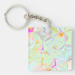 Llavero Resumen Holograma Faux Colorous Pattern