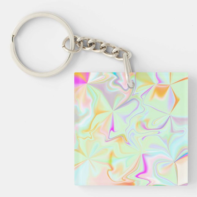 Llavero Resumen Holograma Faux Colorous Pattern (Frente)