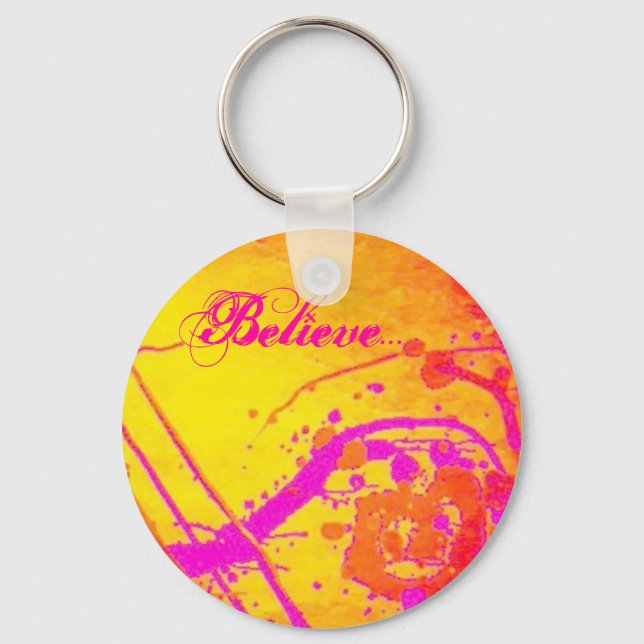 Llavero Resumen 'Hot pink', Believe... keychain (Anverso)